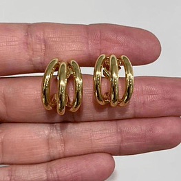 Argollas Triple 25mm aprox .modelo 22