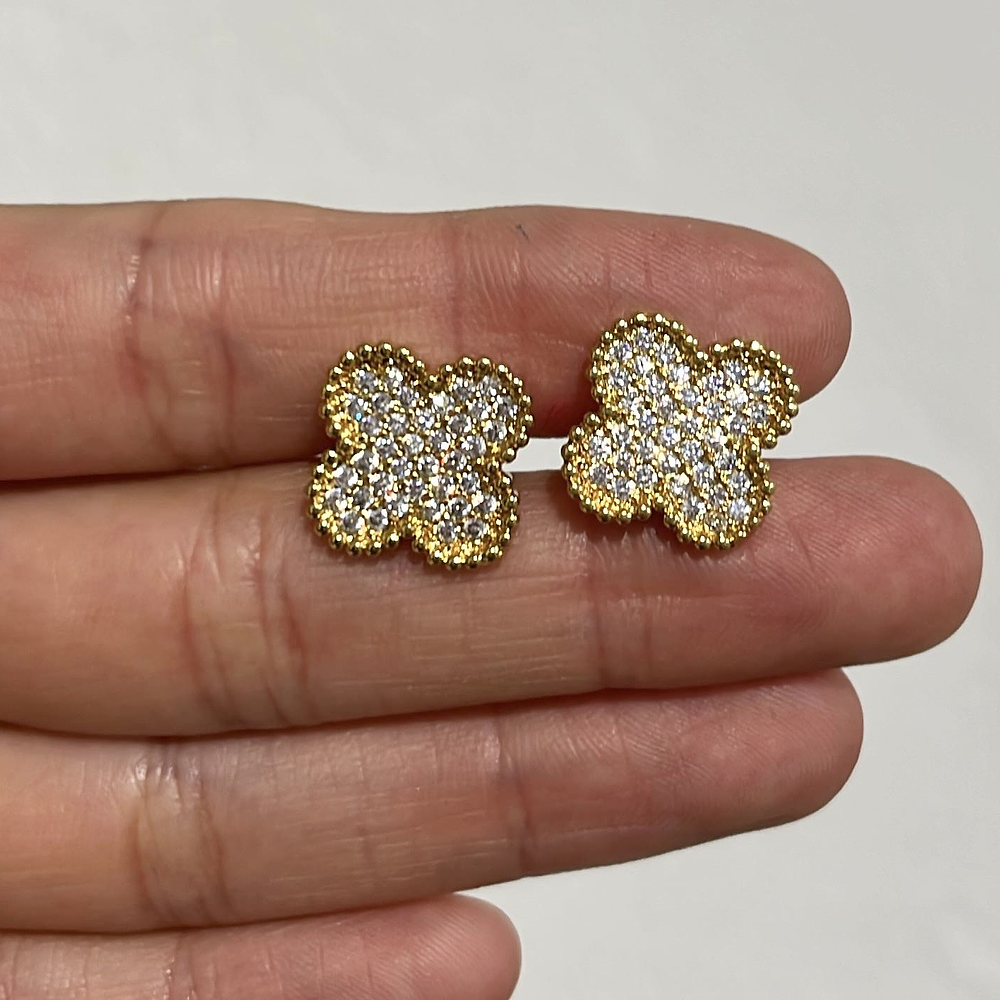 Aros Trebol zircón,