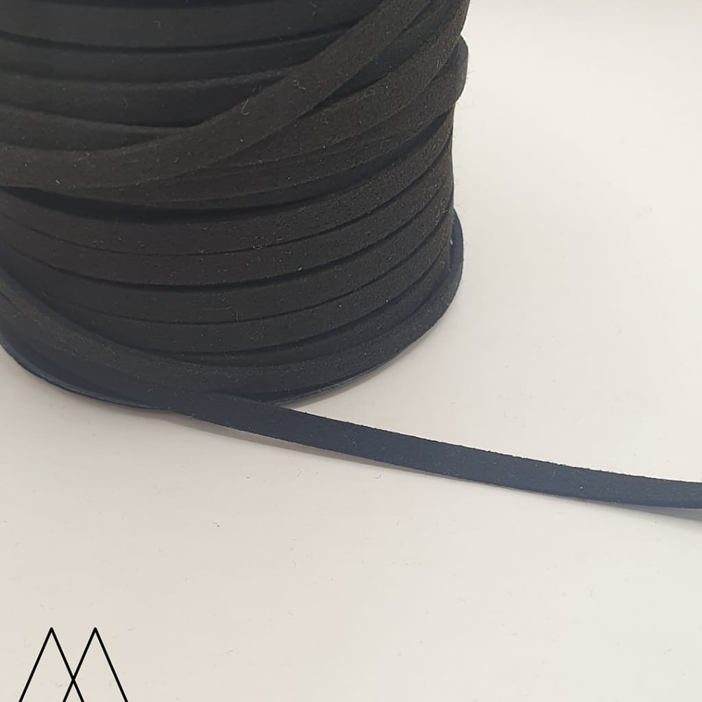 Rollo de Gamuza Negro de 5mm. 40 metros