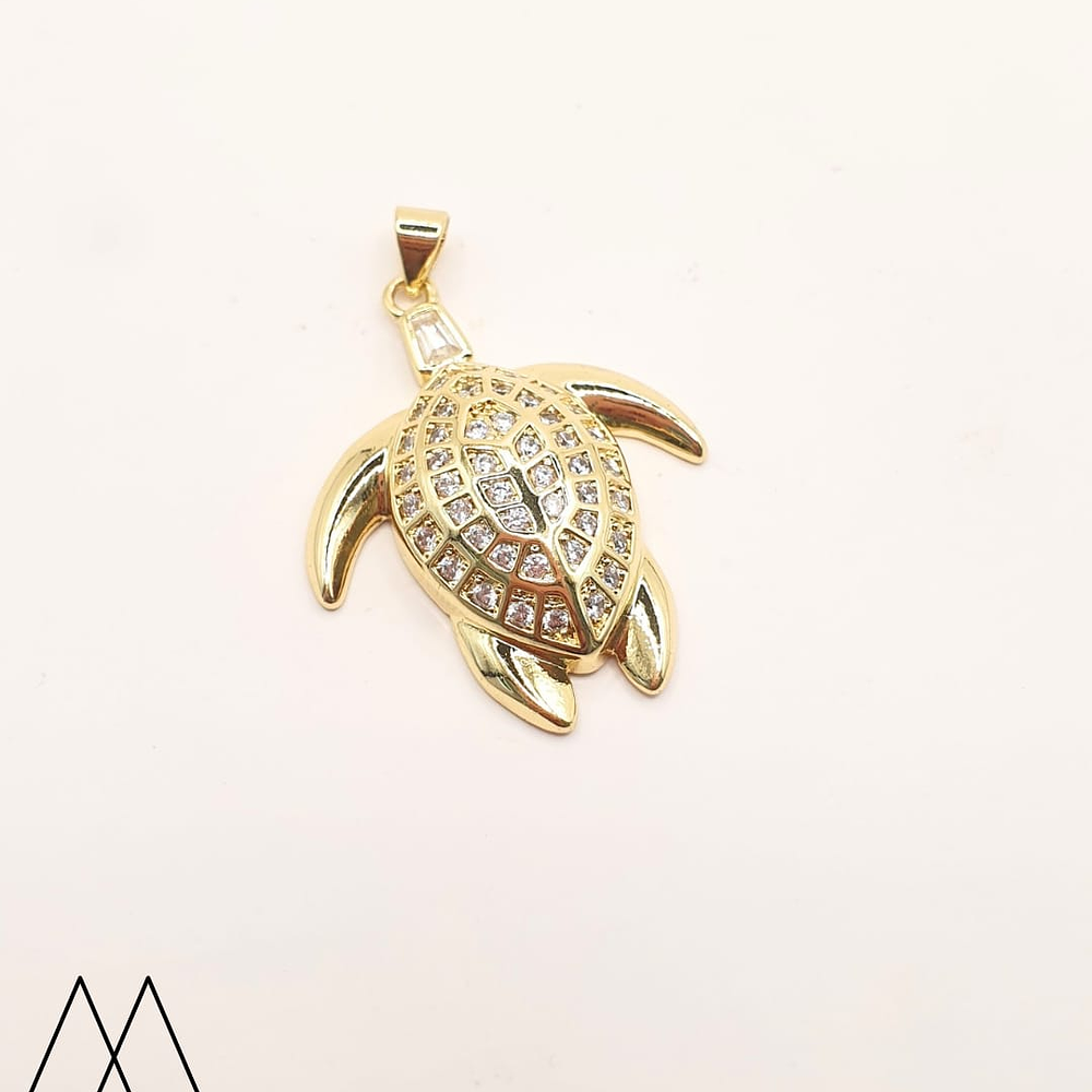 Colgante Tortuga con zircón, con portadije 40mm
