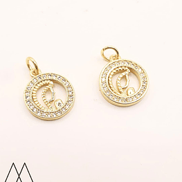 Colgante Virgen Circular, con argolla 20mm