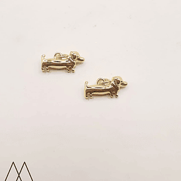 Colgante Salchicha dorado, con argolla 25mm