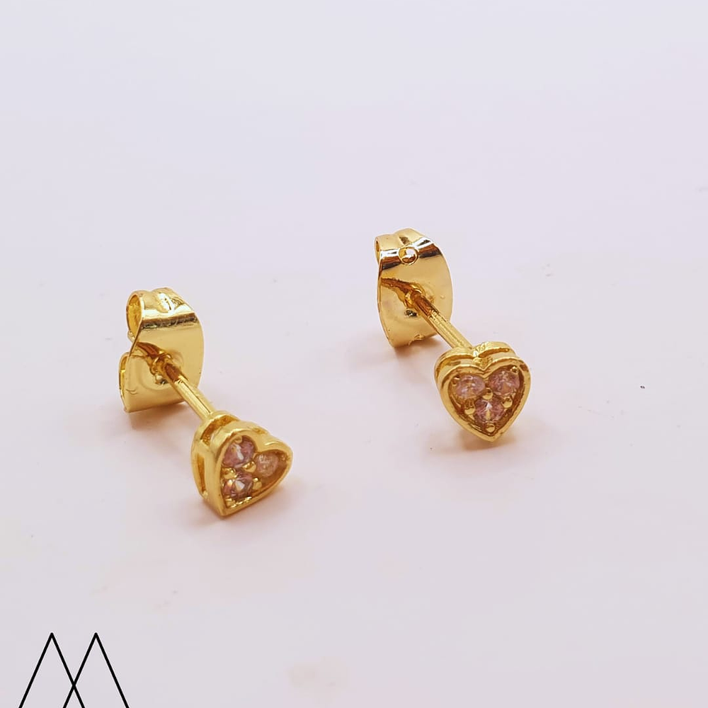 Aros mini corazón dorado 5mm
