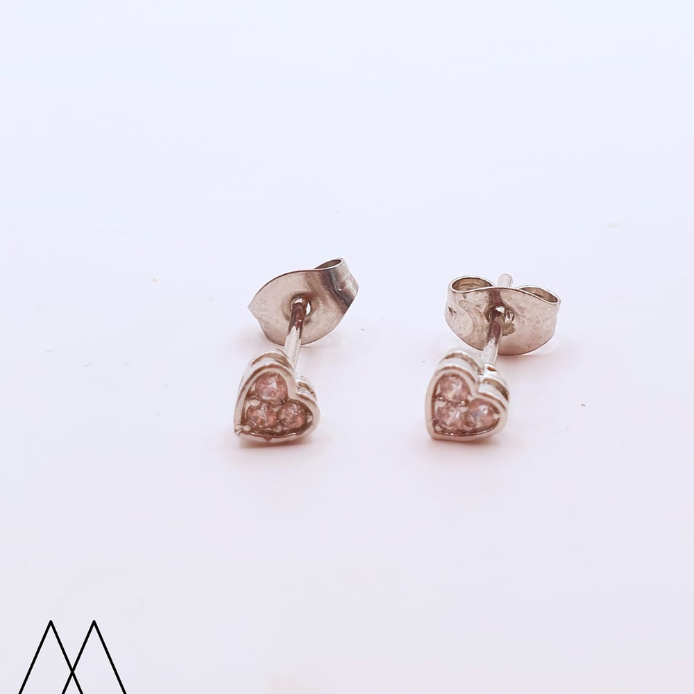 Aros mini corazón plateado 5mm