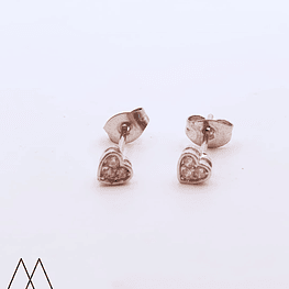 Aros mini corazón plateado 5mm