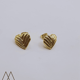 Aro Corazón Lineas doradas 15mm