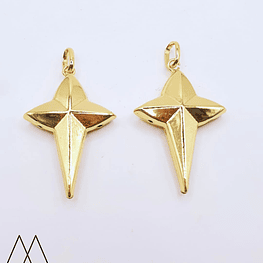 Colgante Cruz puntas, con portadije 60mm