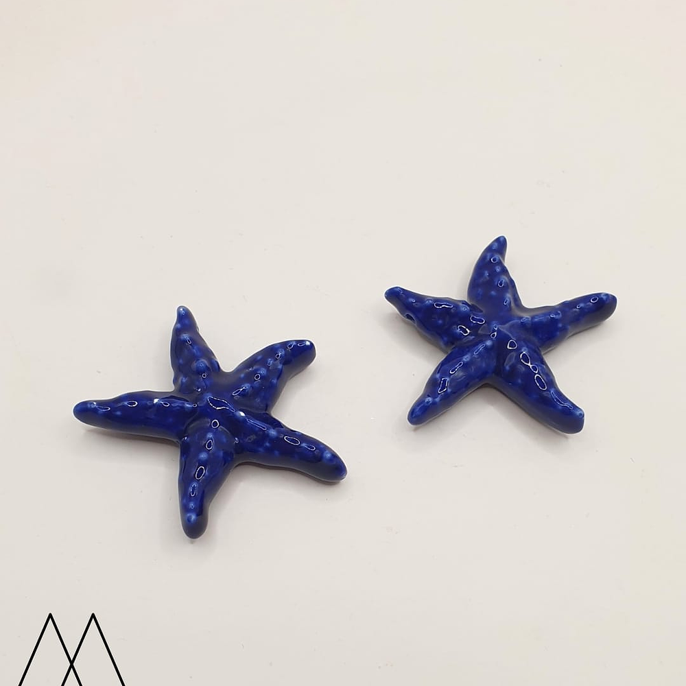 Estrellas Cerámica Grande 40mm, azul