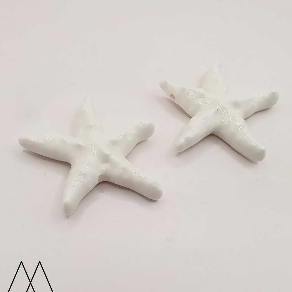 Estrellas Cerámica Grande 40mm, Blanca