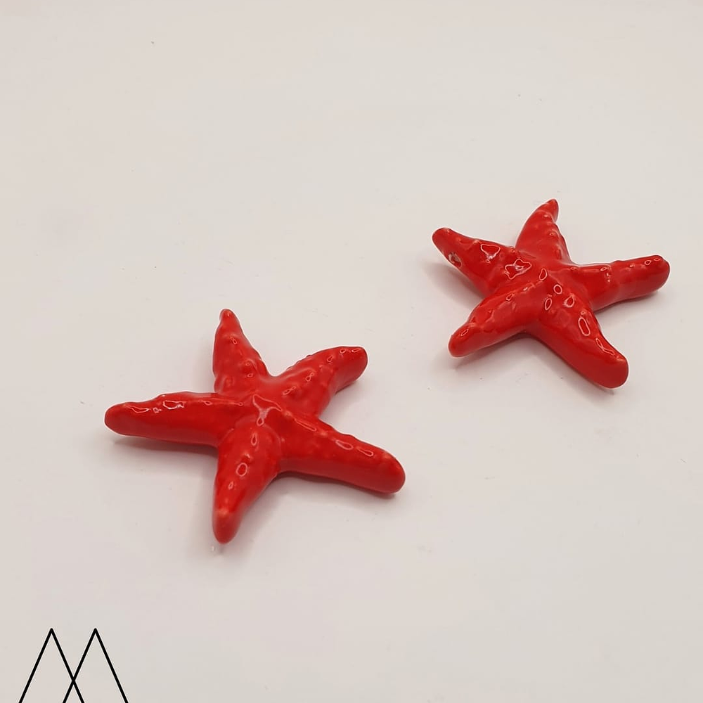 Estrellas Cerámica Grande 40mm, Rojo