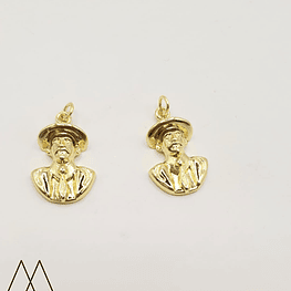 Jose Gregorio Hernandez dorado, con argolla 25mm