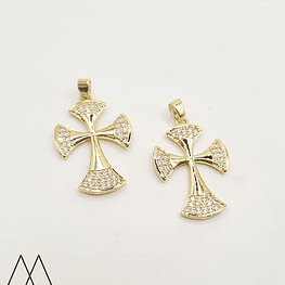 Cruz Puntas con zircón, con portadije 35mm