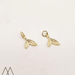 Cola de sirena dorada mini, con argolla 15mm