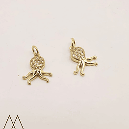 Pulpo con cabeza zircón, con argolla 15mm