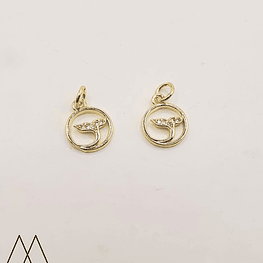 Colgante cola de pez circular, con argolla 15mm