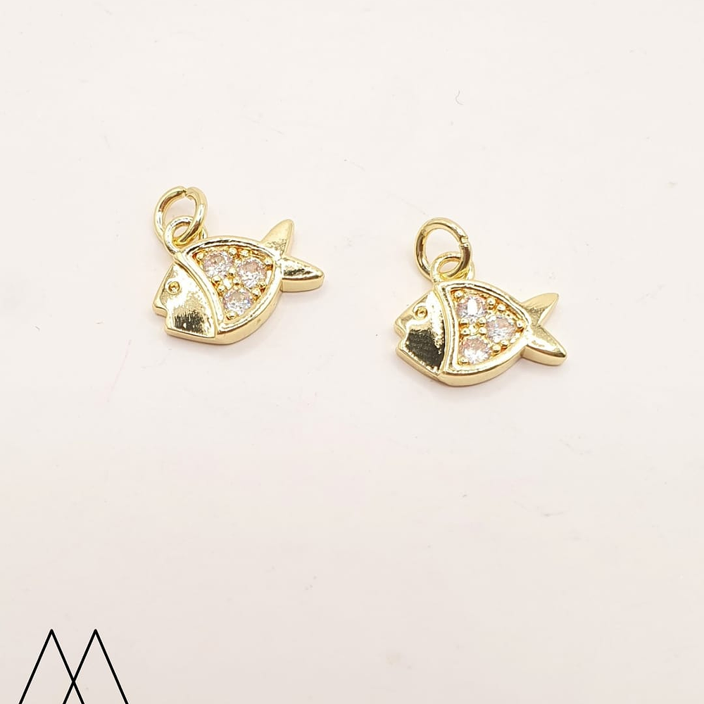 Mini Pez zircon, con argolla 15mm