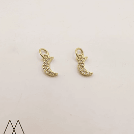 Luna zircón, con argolla 10mm