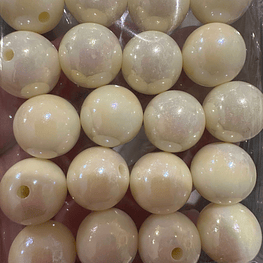 Bolas de Acrílicos 14mm, Blanco perlado