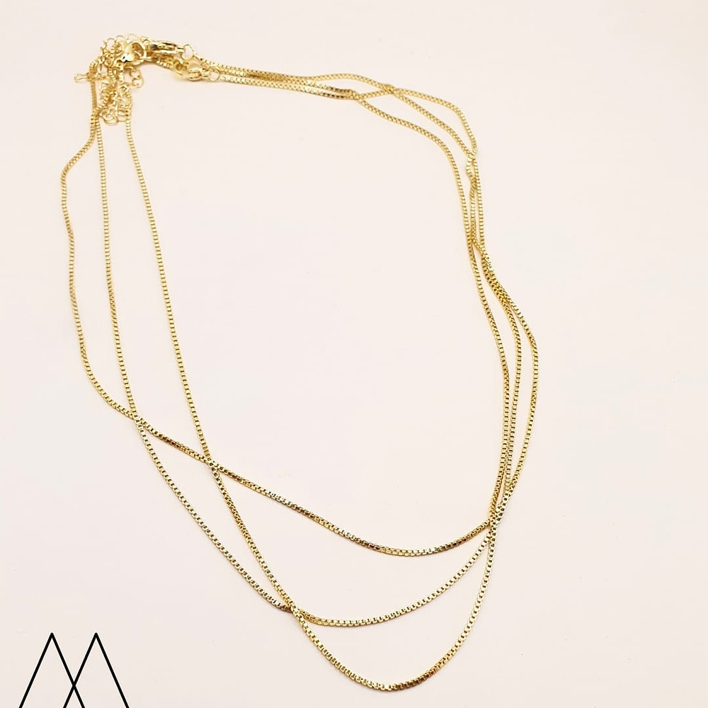 Cadena Lista Lisa, con broche tradicional. 45cm+ 5 ext