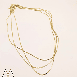 Cadena Lista Lisa, con broche tradicional. 45cm+ 5 ext