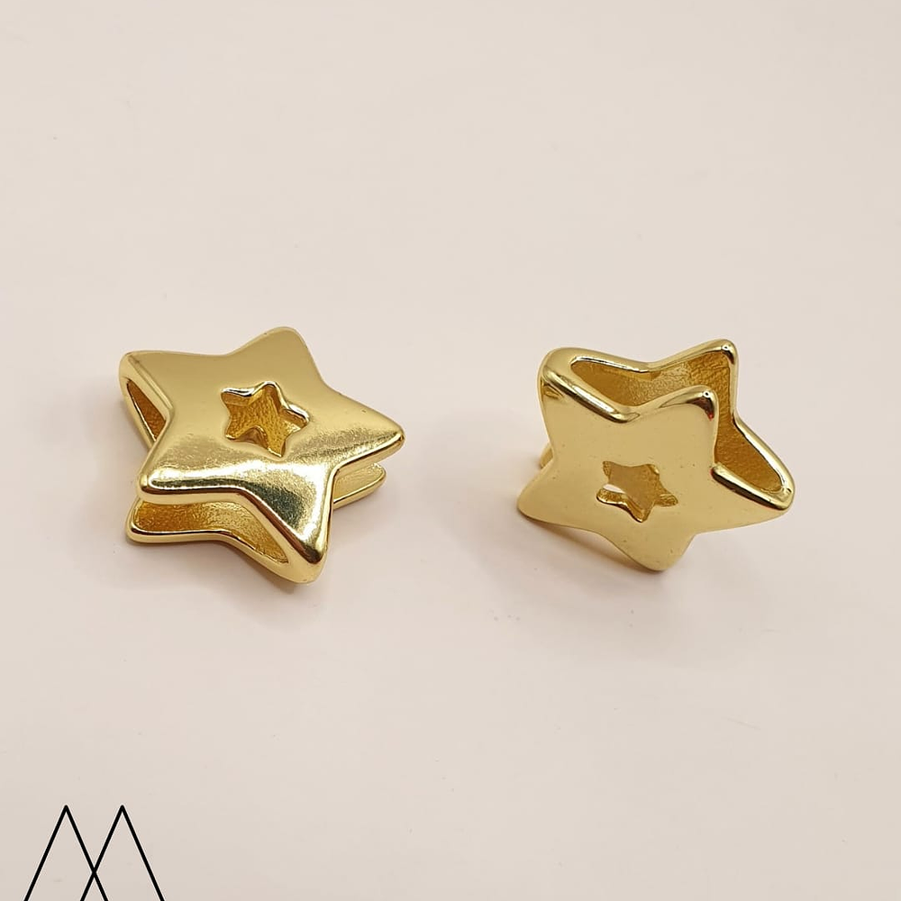 Pasador Borde Estrella Dorado 20mm
