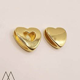 Pasador Corazón dorado 20mm