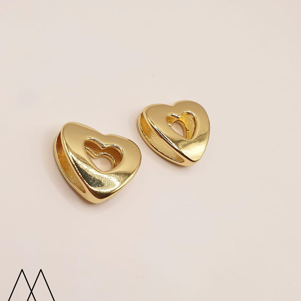 Pasador Borde Corazón dorado 20mm