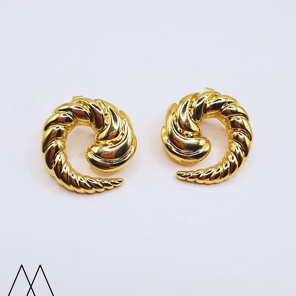 Aros dorados caracol grande 30mm