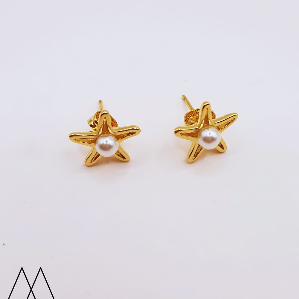 Aros de Estrellas con perla