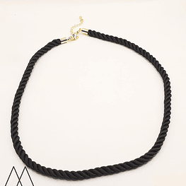 Cordón de 7mm negro 46cm + 5 ext