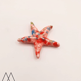 Estrellas Cerámica Grande 40mm, rosada con pinta colores