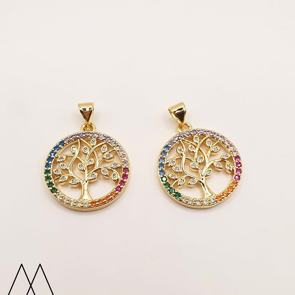 Colgante Arbol de la Vida color, con argolla 20mm