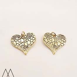 Corazón dorado mosaico, 25mm