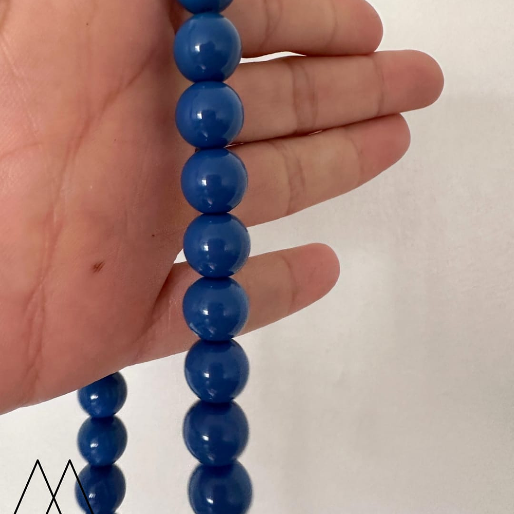 Bolas de Vidrio 10mm, Azul Denim