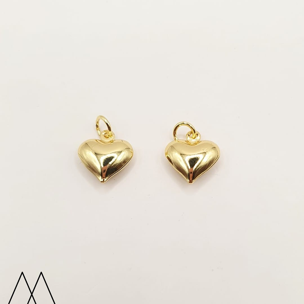 Colgante Corazones dorados, con argolla 15mm