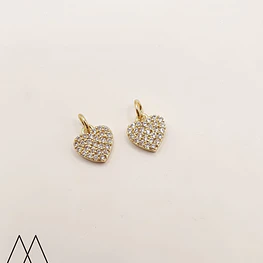 Colgante Corazón zircón mini, con argolla 13mm