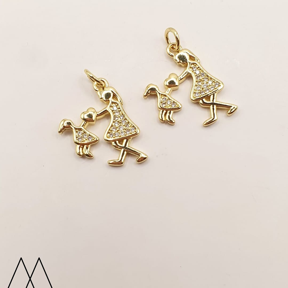 Colgante mamá e hija, con argolla 20mm