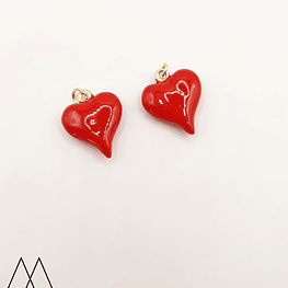 Colgante Corazón rojo, con argolla 25mm