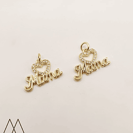 Colgante Mamá corazón, con argolla 20mm