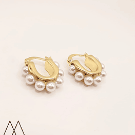 Aro de perlas ovaladas