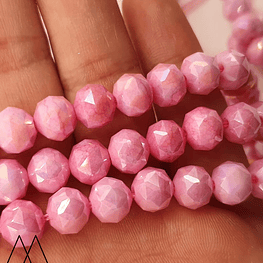 Cristal Chato 8mm, Rosado