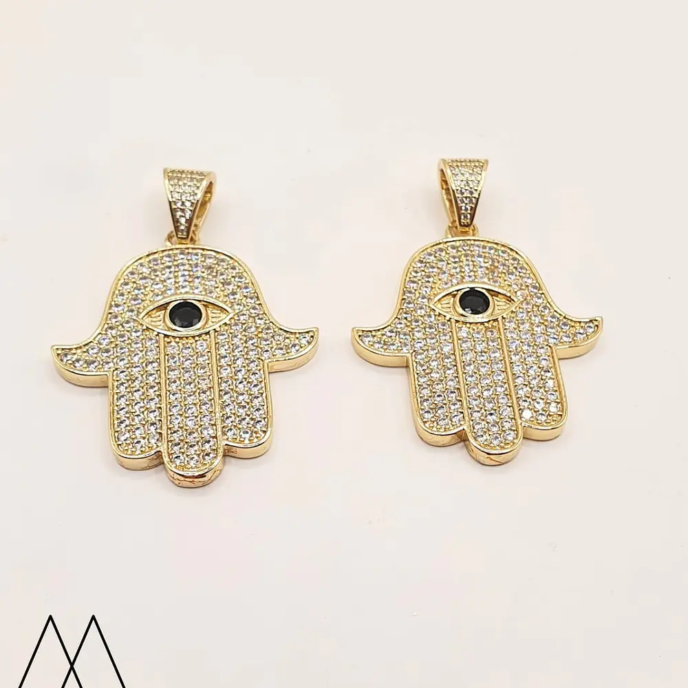 Colgante Mano de Fátima con zircón, con portadije zircón 45mm