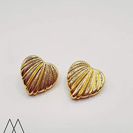 Aros corazón, rayitas 25mm 