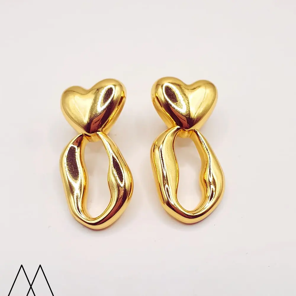 Aros corazón colgando 40mm