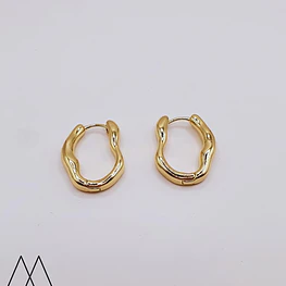 Argollas irregular dorada 25mm