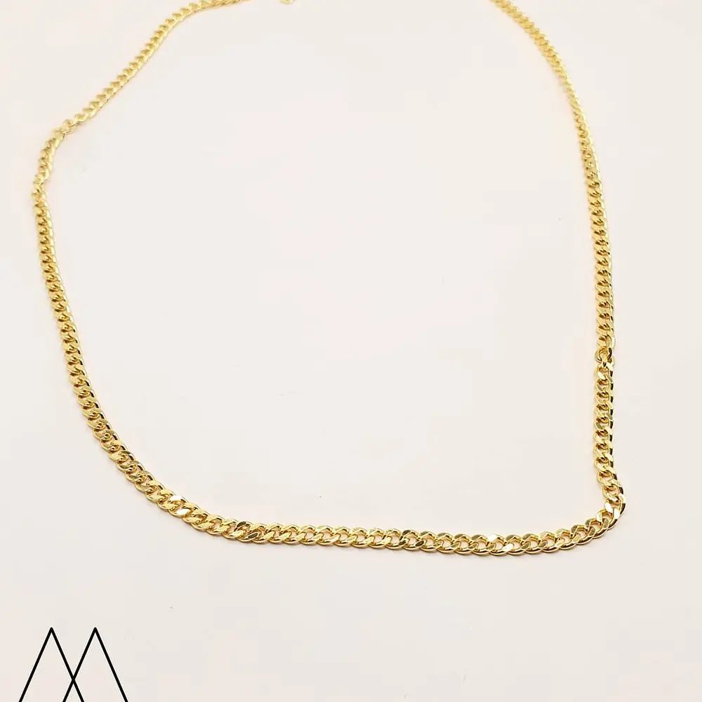 Cadena Tejido cubana 4x3mm, largo 45cm + 4 ext