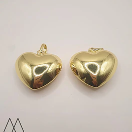 Corazón dorado, con argolla 20mm