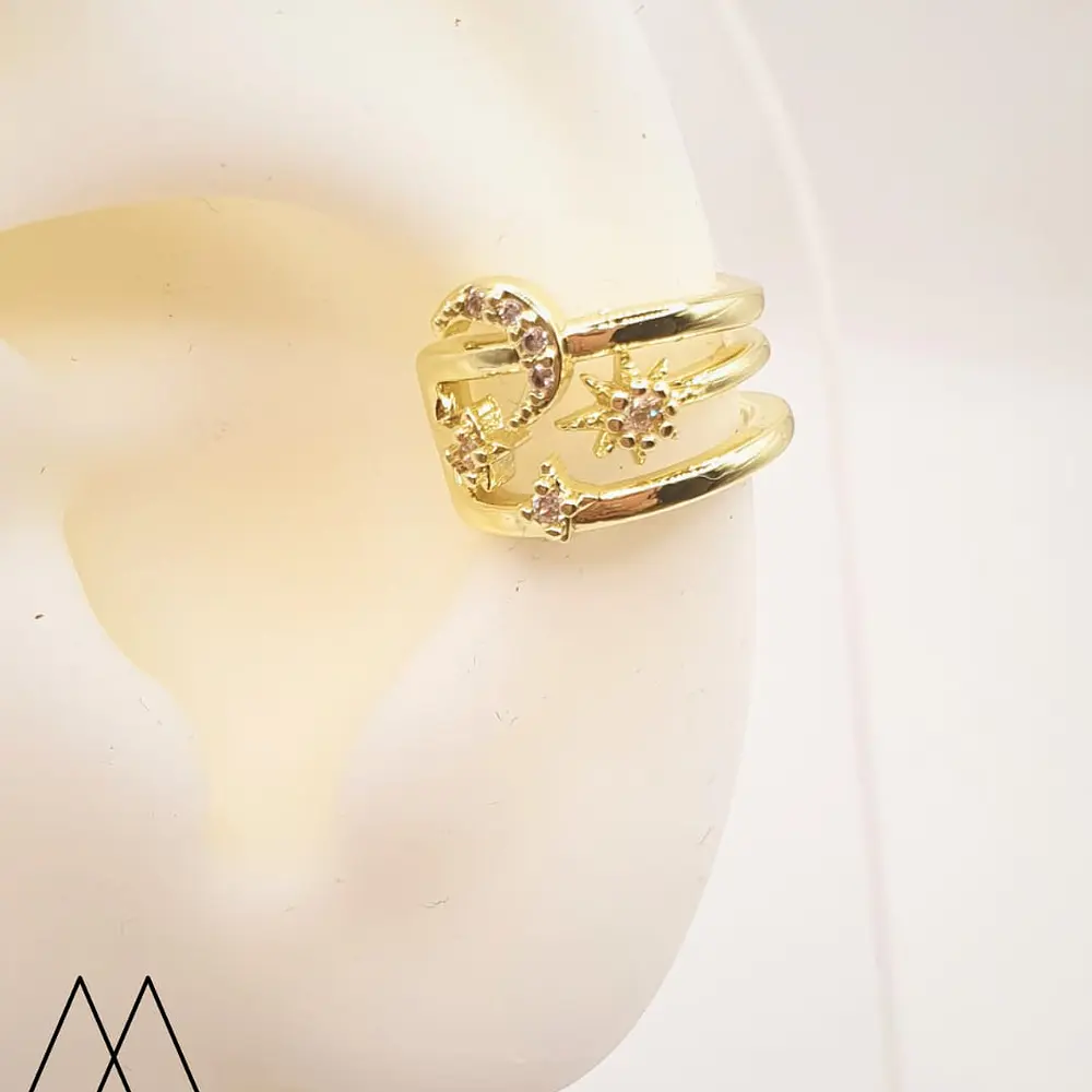 Earcuff Estrella y Lunita. Precio por UNIDAD
