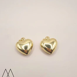 Corazón dorado, con argolla 20mm