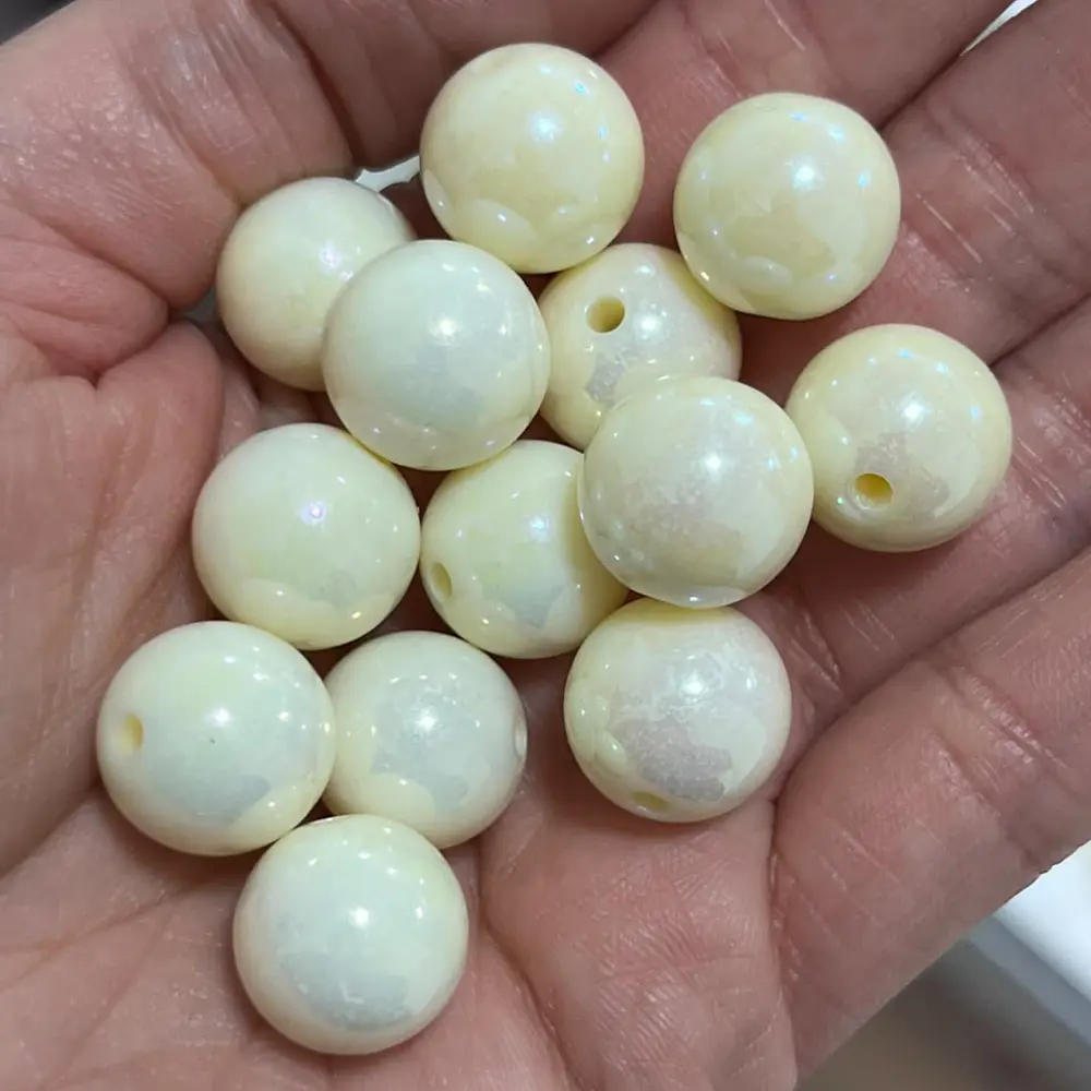 Bolas de Acrilicos 14mm, mantecado perlado
